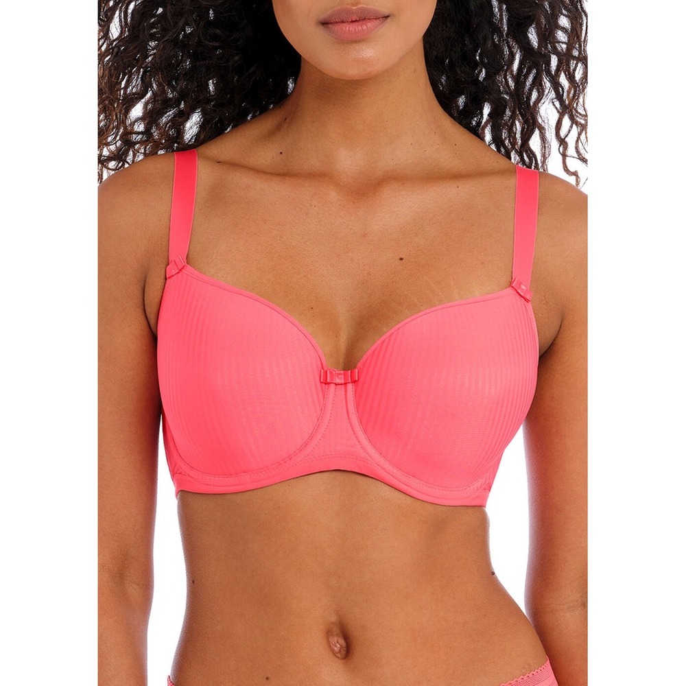 Freya 34K Bra Idol Balcony Molded Cup T-Shirt Coral Pink Underwire